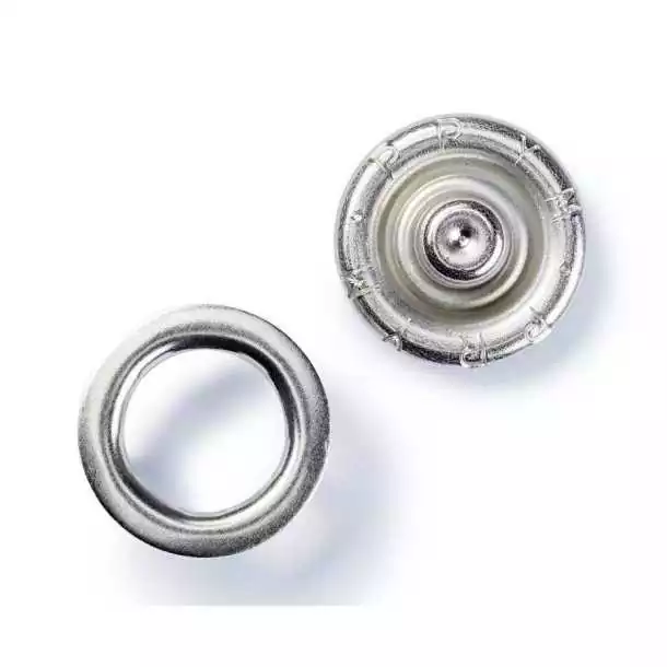 Bouton pression sans couture diamètre 18mm argenté lot de 6