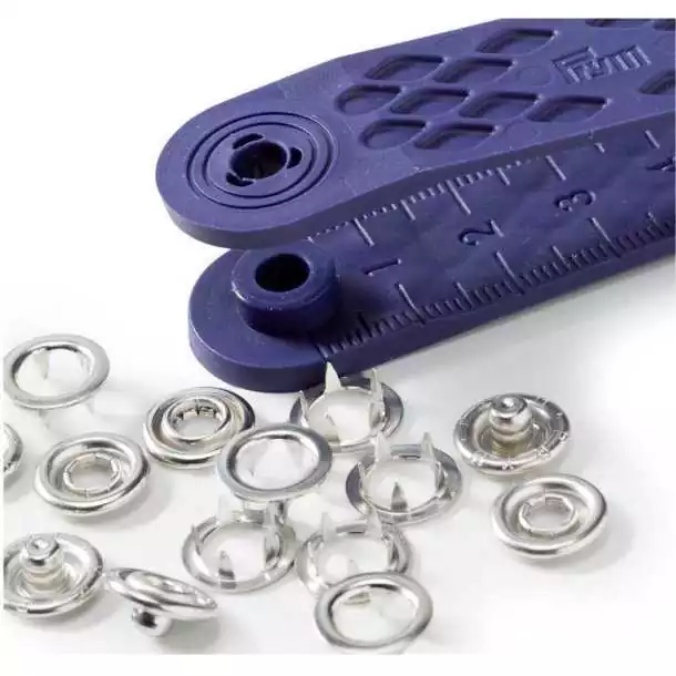 Bouton pression sans couture diamètre 18mm argenté lot de 6
