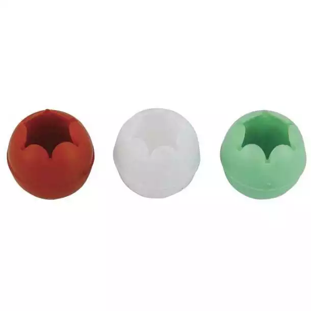 Boule de ferlette ø26mm blanche rouge verte les 6