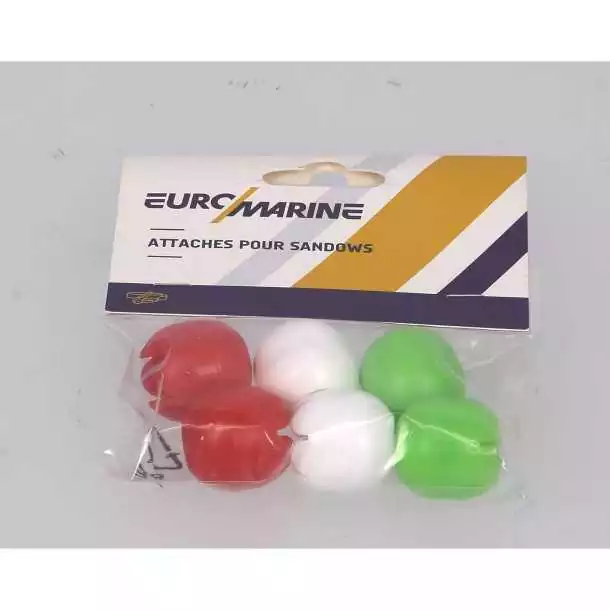 Boule de ferlette ø26mm blanche rouge verte les 6