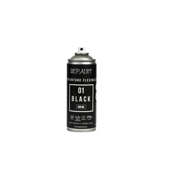 Bombe de peinture Noir 9004 pour PVC vinyl néoprène et hypalon 400ML