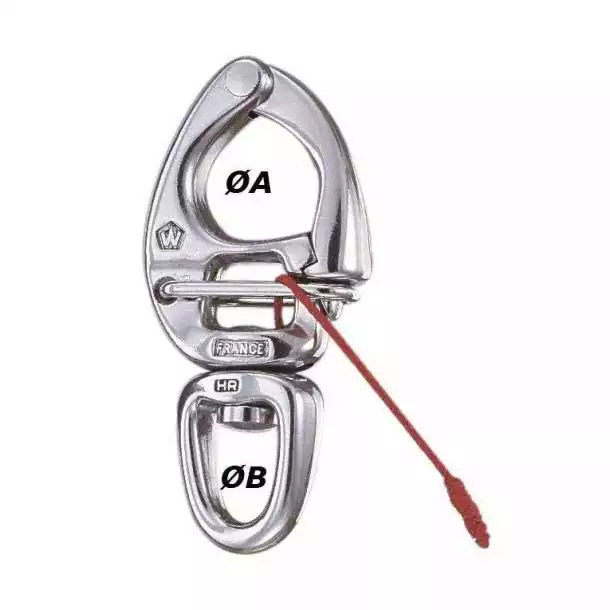 Mousqueton ouverture rapide diamètre 14mm oeil 11mm Longueur 70mm charge 880Kg