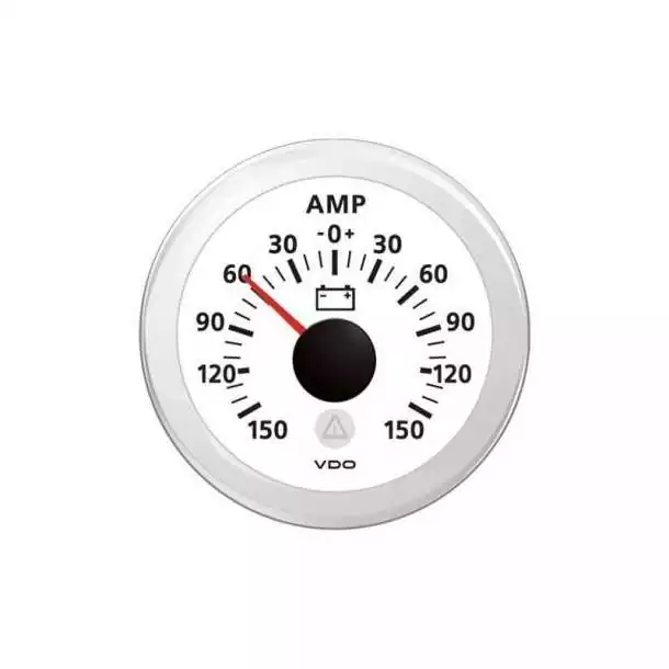 Ampèremètre diamètre 52 mm 12-24VIndicateur 150-0-150A blanc