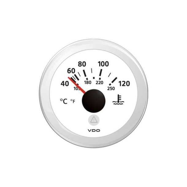 Thermomètre d'eau diamètre 52mm 12-24V blanc Eau 120°C 250°F