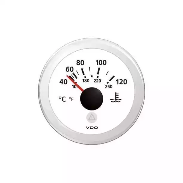 Thermomètre d'eau diamètre 52mm 12-24V blanc Eau 120°C 250°F Thermomètre d'eau diamètre 52mm 12-24V blanc Eau 120°C 250°F