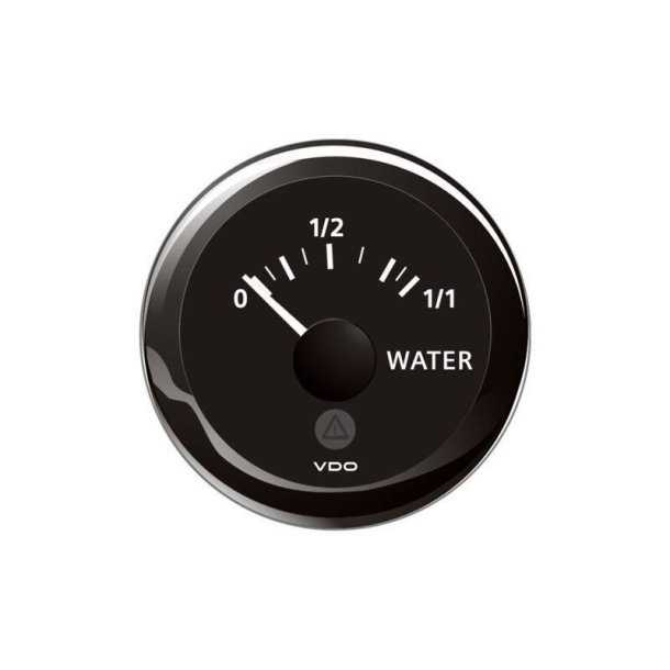 Indicateur de niveau d'eau douce diamètre 52 mm 12-24V noir capacitif 0-1/1