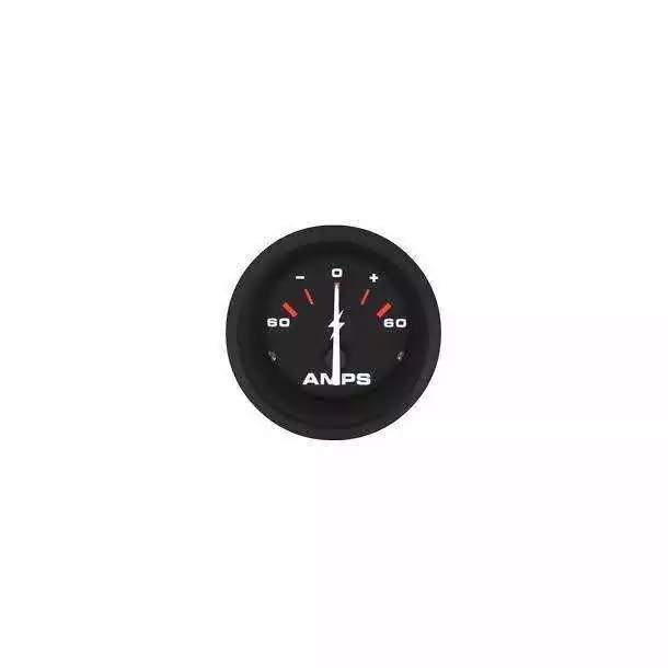 Ampèremètre Affichage 60A - 0 - 60A Taille 52 mm Noir éclairage de fond et périphérique