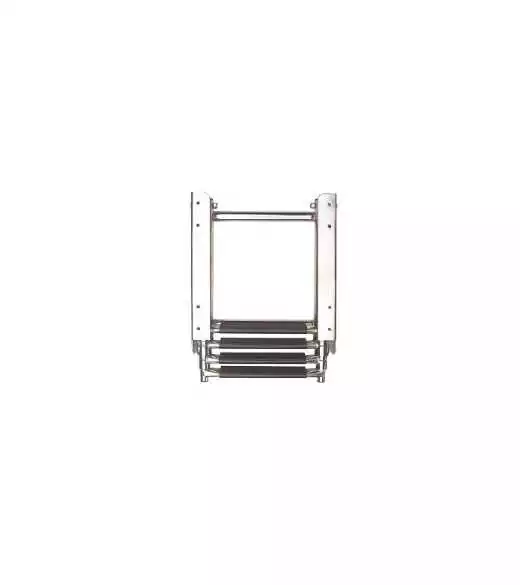Echelle télescopique 4 marches inox rétractable dépliée 1165mm Largeur 256mm