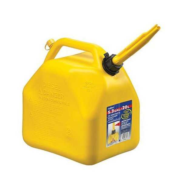 Jerrican 20 Litres jaune avec bec anti-éclabousure bouchon avec sécurité enfant