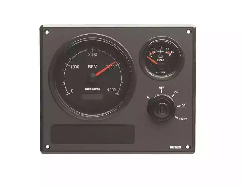 Tableau de bord moteur synthétique type MP22 12V 2 instruments beige 0-4000 RPM