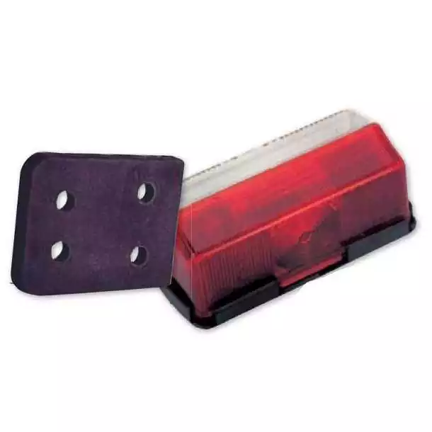Feu latéral bicolore rouge/blanc avec semelle de fixation pour remorque Feu latéral bicolore rouge/blanc avec semelle de fixation pour remorque