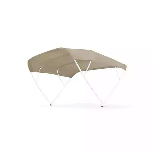 Bimini Sixty beige 4 arceaux alu laqué blanc Longueur 252 cm Largeur 300cm