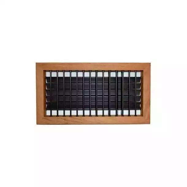 Grille de soufflage obstructible en teck 635 x 254mm