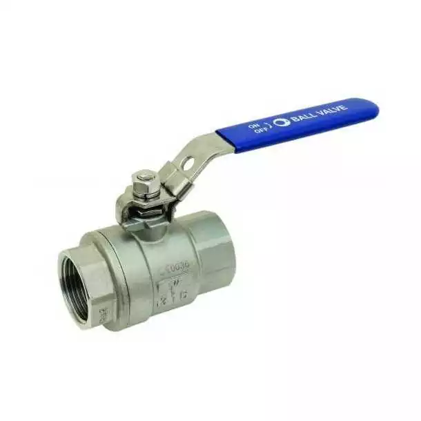 Vanne 1/4 tour 2 voies sphère inox diamètre 1" 1/2 diamètre 40 x 49mm