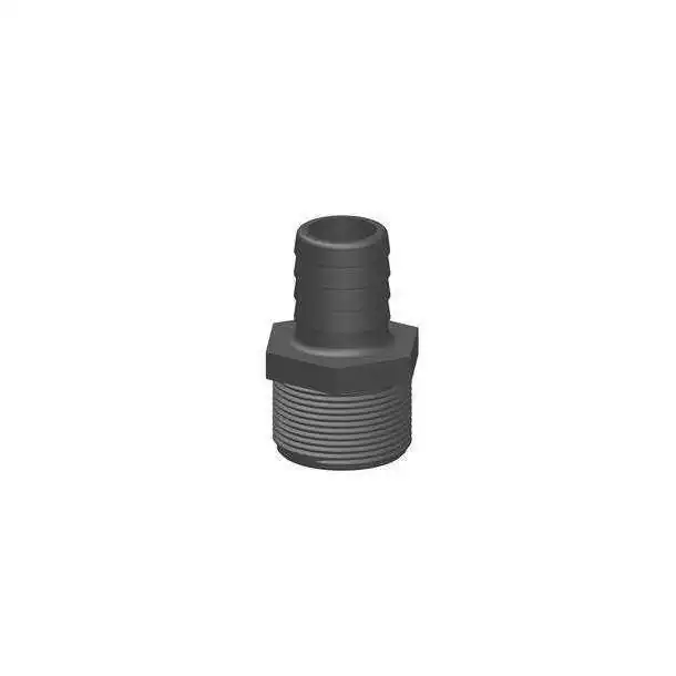 Raccord cannelé et fileté droit 1"1/2 BSP noir diamètre 32mm Raccord cannelé et fileté droit 1"1/2 BSP noir diamètre 32mm