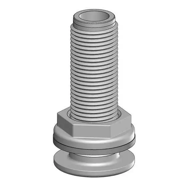 Passe-coque 1/2" pouces BSP diamètre intérieur 13mm BLANC
