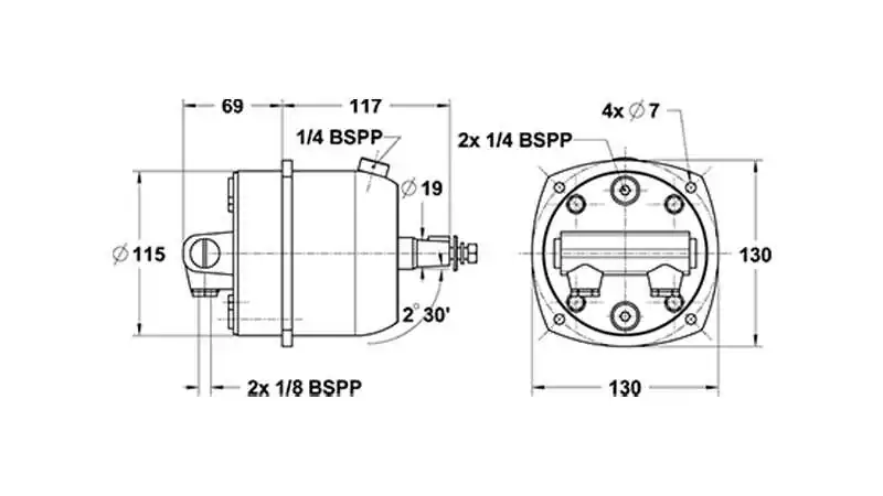Pompe hydraulique à piston axiaux 40 HB CAR moteurs Hors-Bord ou inboard