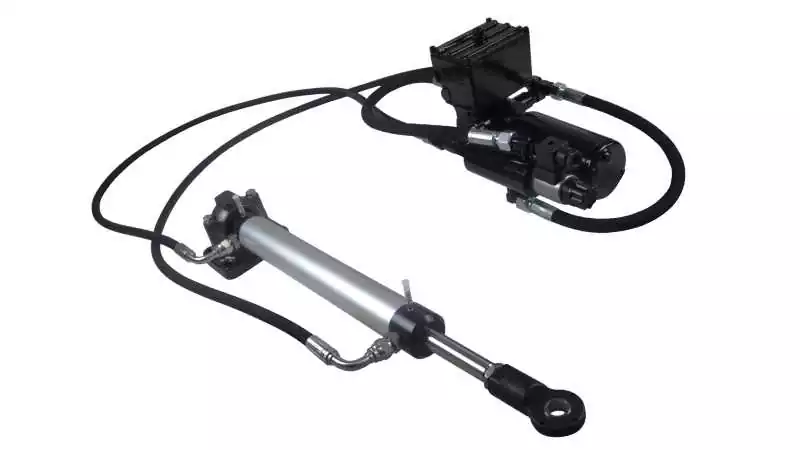 Ensemble verin linéaire hydraulique 40T 254 BP Newave 12V débit fixe