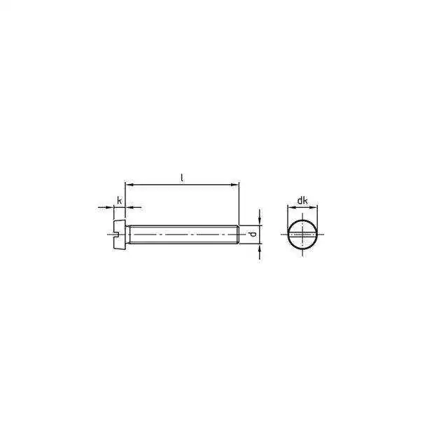 Boite de 25 vis métaux tete cylindrique diamètre 4mm Longueur 40mm