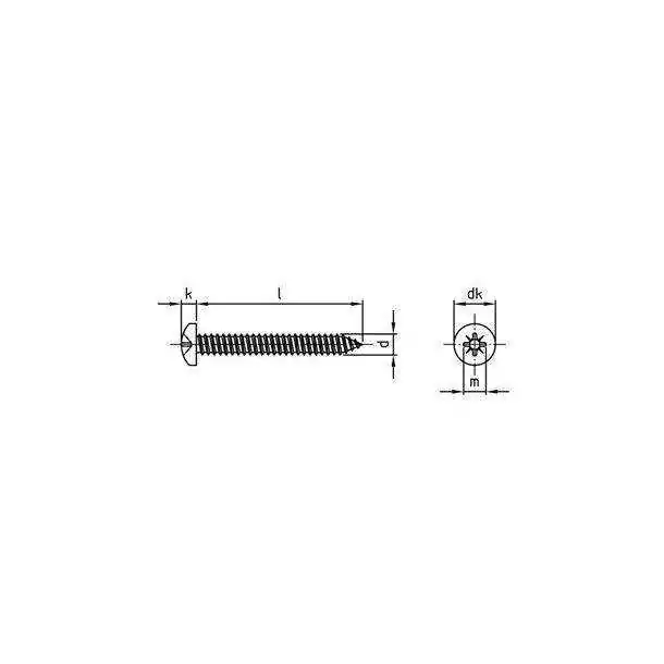 Boite de 25 vis tôle Pozidriv TC diamètre 6.3mm Longueur 38mm