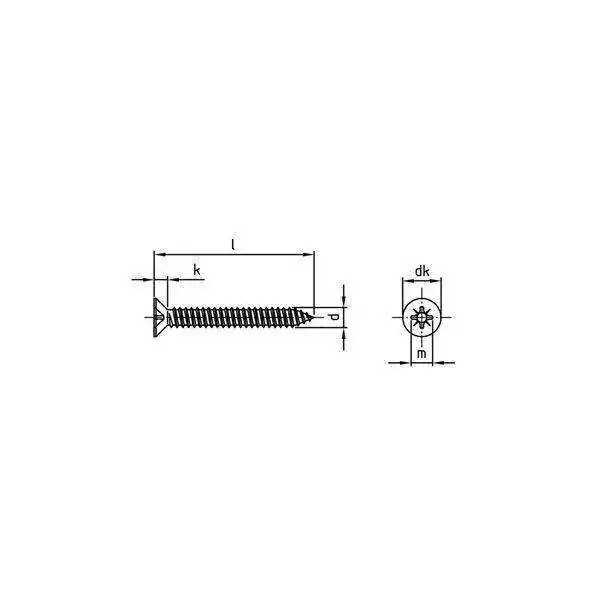 Boite de 50 vis tôle Pozidriv TF diamètre 2.9mm Longueur 13mm