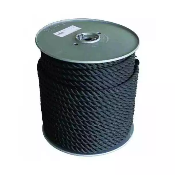 Cordage 3 torons Bobine 100M NOIR Diamètre 10mm Cordage 3 torons Bobine 100M NOIR Diamètre 10mm