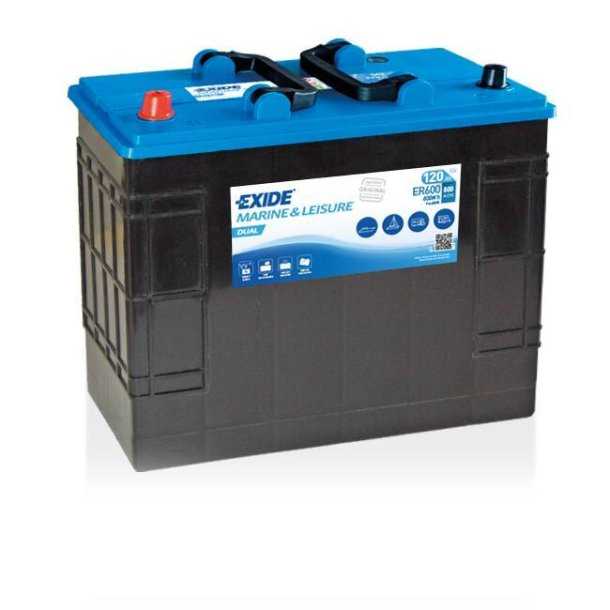 Batterie EXIDE DUAL 12V 120A dimensions 350 x 175 x 285mm