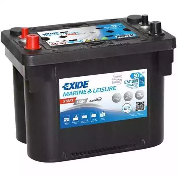 Batterie Exide START AGM 12V 50A dimensions 260 X 173 X 206mm