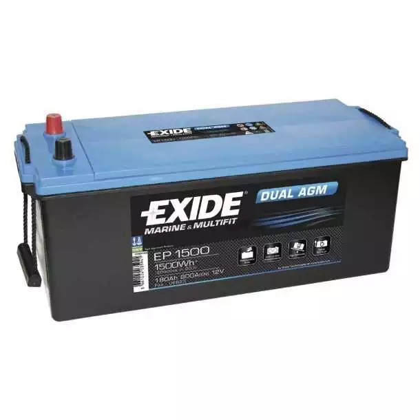 Batterie Exide Dual AGM 12V 180A dimensions 513 x 223 x 223mm