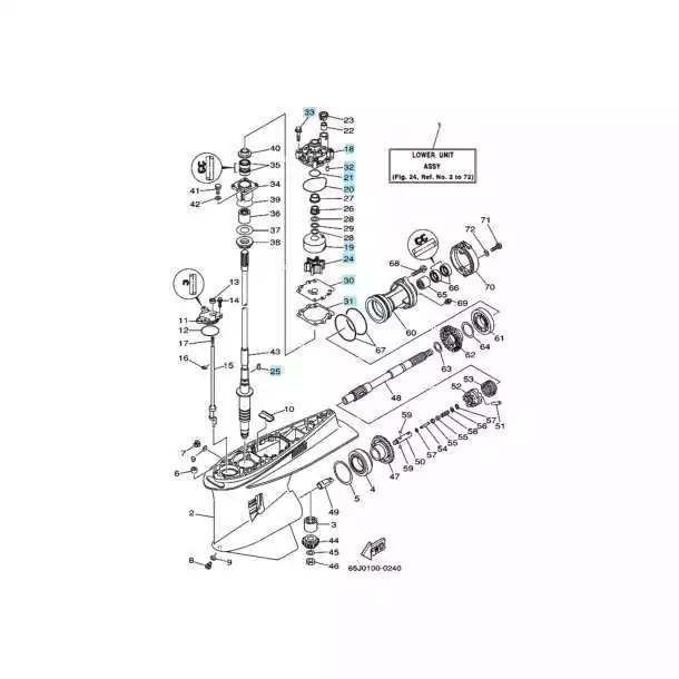 Kit pompe à eau Modèles récents V6 2T 150cv à 300cv Yamaha 61A-W0078- A2-00 A3-00