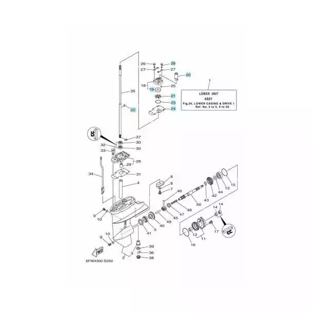 Kit pompe à eau 4T F6 F8 F9.9 Yamaha 69G-W0078-00-00 68T-W0078-00-00