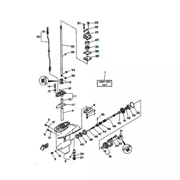 Kit pompe à eau 6cv 8cv 2T Yamaha 6N0-W0078-A0 6G1-W0078-A1
