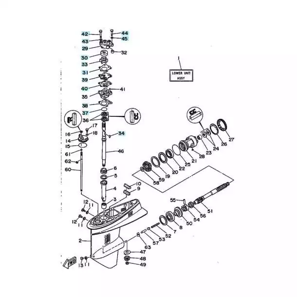 Kit de pompe à eau F50 T50 T60 60cv C60 70cv C70 Yamaha 6H3-W0078-01,02 plus 6H3-44311-00