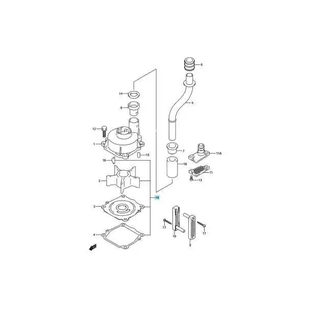 Kit turbine DF90 DF100 DF115 DF140 2001-04 Suzuki 17400-90J11 17400-90J20
