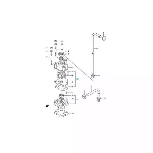 Kit turbine DT8C DT9.9C 1989-97 Suzuki 17400-92D00 17400-92D01