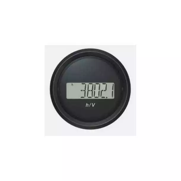 Horamètre + batterie diamètre 52mm 12-48V noir chromé Horamètre + batterie diamètre 52mm 12-48V noir chromé