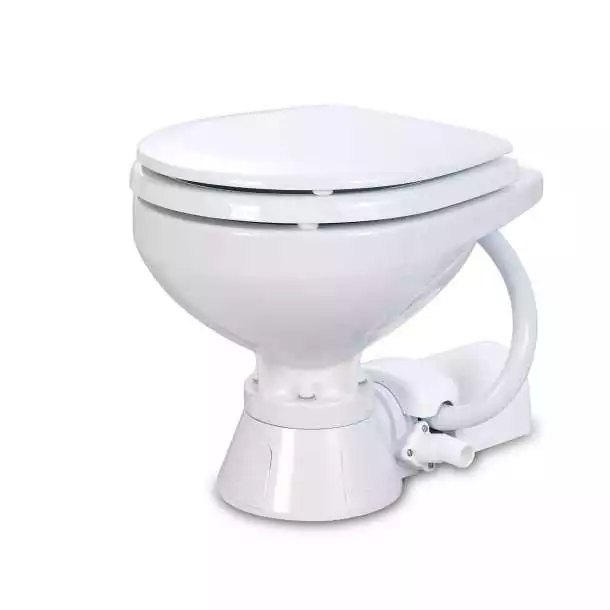 WC électrique Compact 12V dimensions 350 x 430 x 350mm tuyau sortie de 25 à 38mm