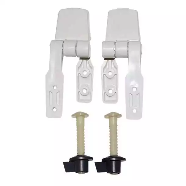 Charnières pour WC manuel Twist'n'Lock Compact petit modèle la paire