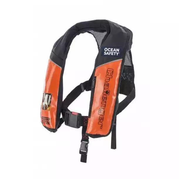 Gilet gonflable Challenger Worksafe Pro 170N auto harnais Orange/Black