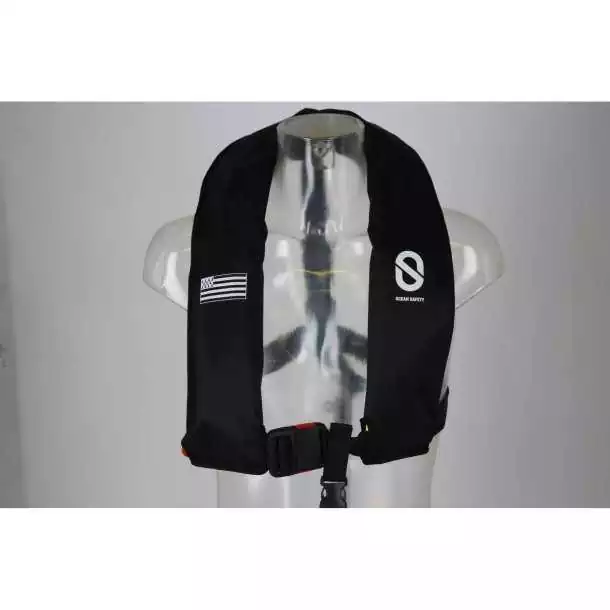 Gilet gonflable Ocean Safety XF 170N Bretagne auto Noir Tour de poitrine 55 à 130cm