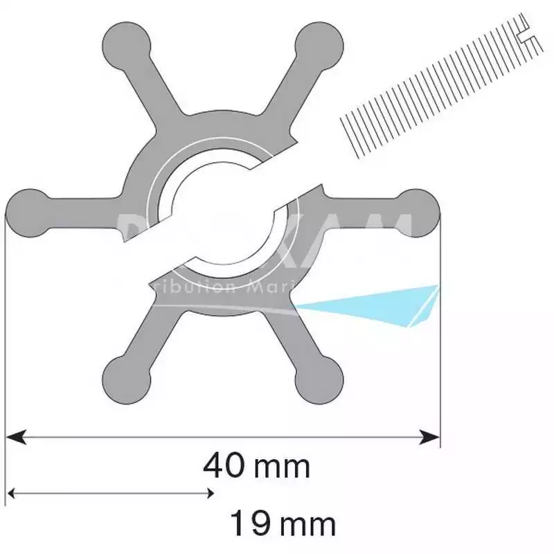 Turbine JMP moyeu avec axe 6 pâles