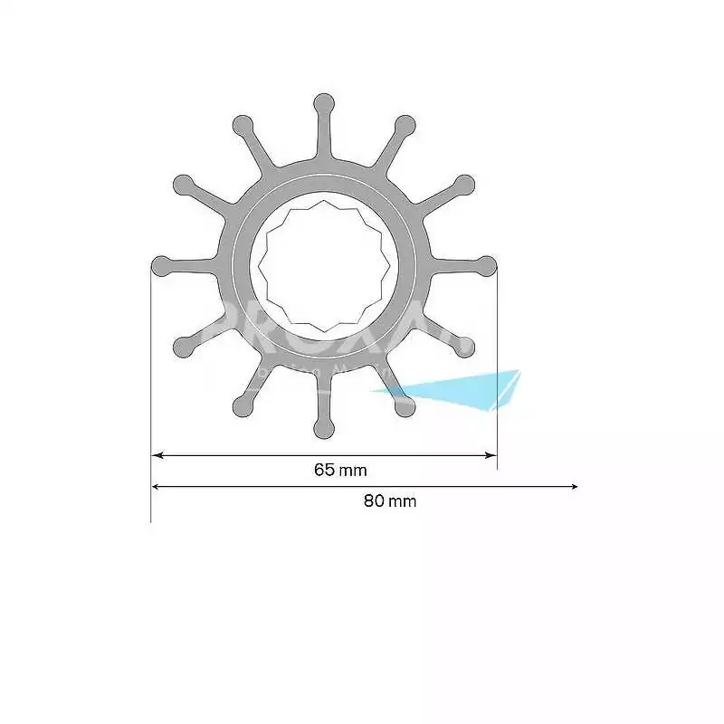 Turbine JMP moyeu 12 cannelures 12 pâles