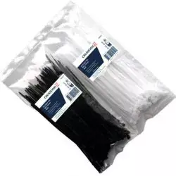 100 Attaches rapides Largeur 2,5mm Longueur 200mm Blanc