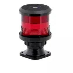 Feu tout horizon rouge montage sur socle boitier noir ampoule non fournie
