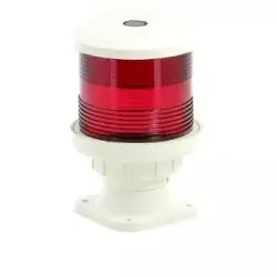 Feu tout horizon rouge montage sur socle boitier blanc ampoule non fournie