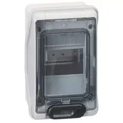 Coffret étanche gris 4 modules IP65 Lg 128mm x H 200mm x P 115mm
