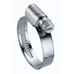 Collier inox à bandes pleines 16-27mm Largeur 12mm