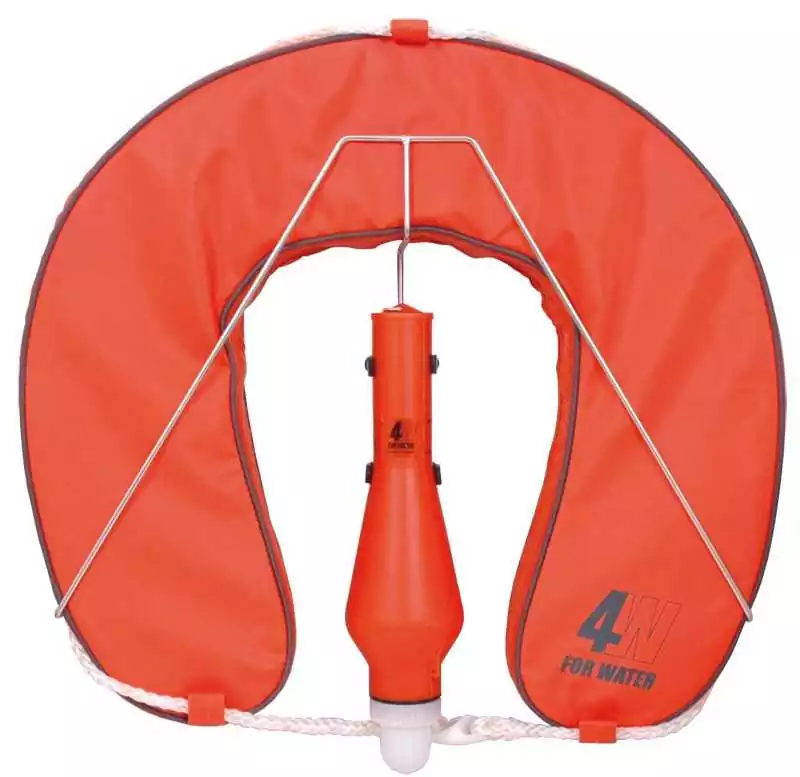 Kit bouée fer à cheval orange feu et support