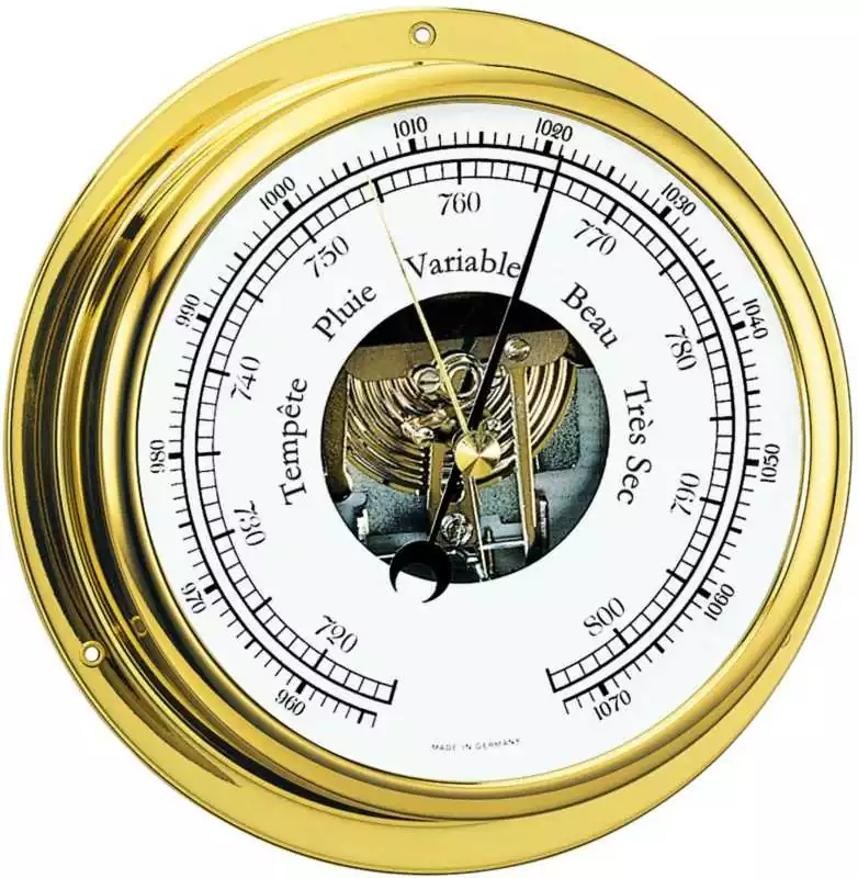 Baromètre cadran laiton diamètre 130 mm