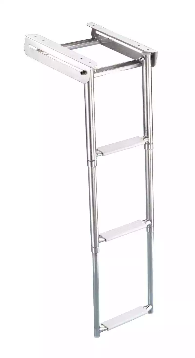 Échelle inox 4 marches télescopique coulissante sur ou sous la plate-forme ouvert 1160 mm 